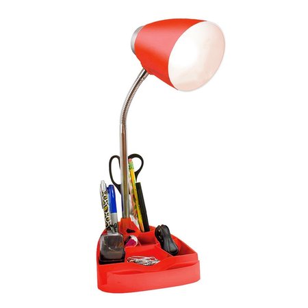 Limelights Gooseneck Organizer Desk Lamp W/iPad Tablet Stand Book Holder, Red LD1002-RED